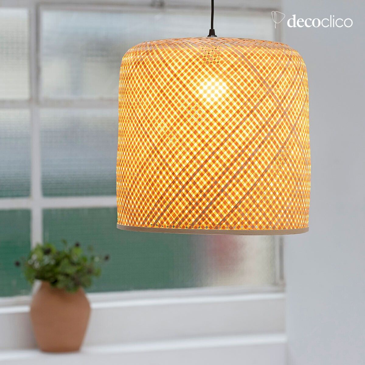 Sospensione in bambù naturale (non elettrificata) fatta a mano