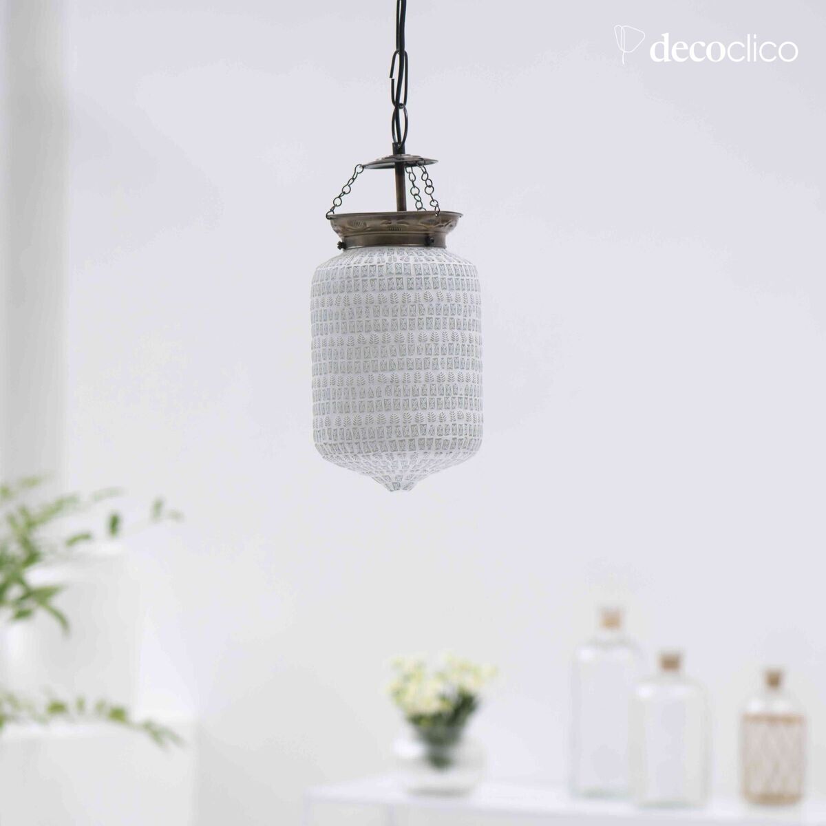 Sospensione in mosaico di vetro - bianco Bangalore