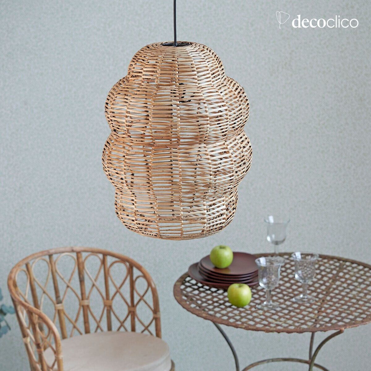 Sospensione in rattan naturale (non elettrificata) Kamo