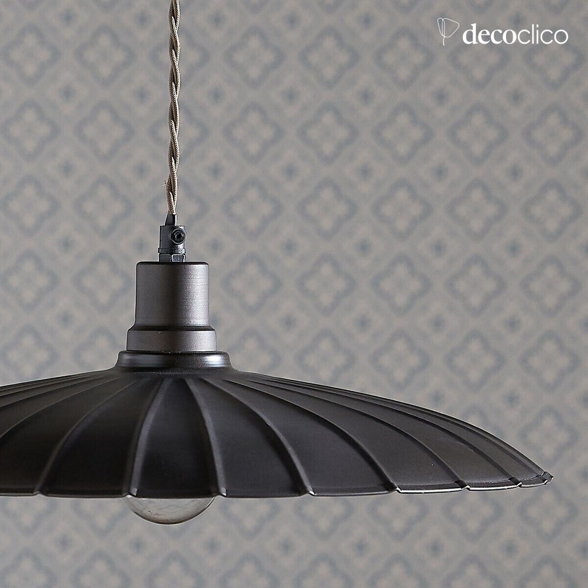 Sospensione vintage in metallo color carbone Odette