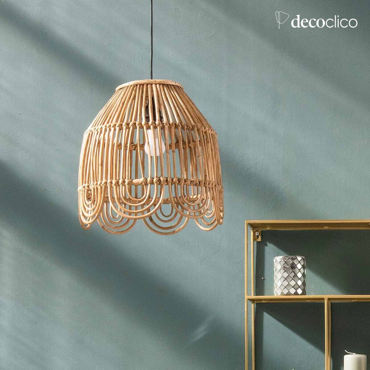 Sospensione vintage in rattan naturale (non elettrificata) Moka