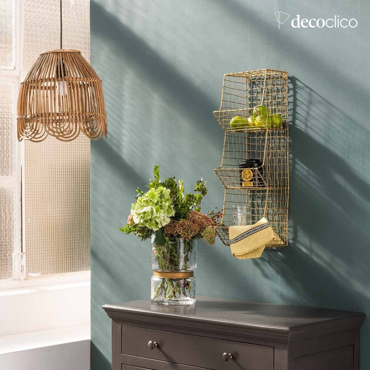 Sospensione vintage in rattan naturale (non elettrificata) Moka