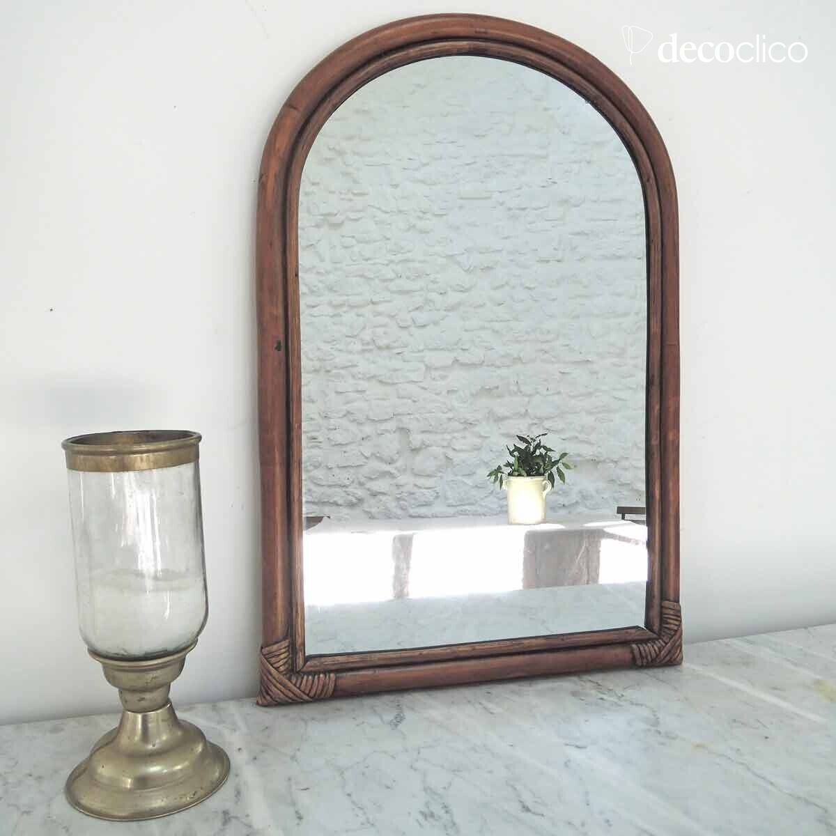 Specchio ad arco in rattan 58 x 40 cm  Marcel
