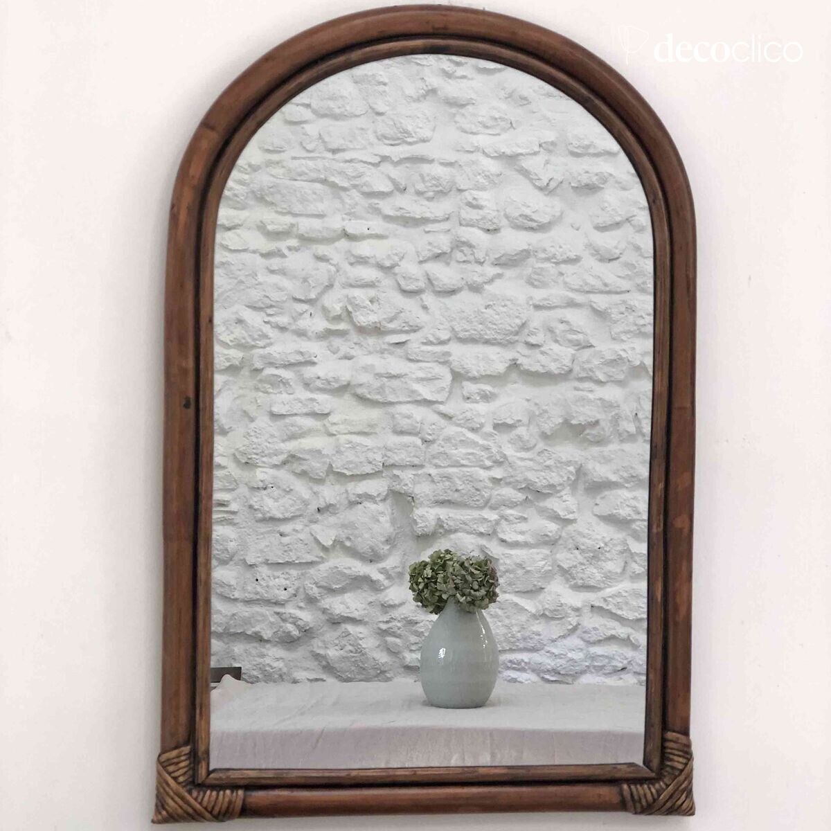 Specchio ad arco in rattan 58 x 40 cm  Marcel