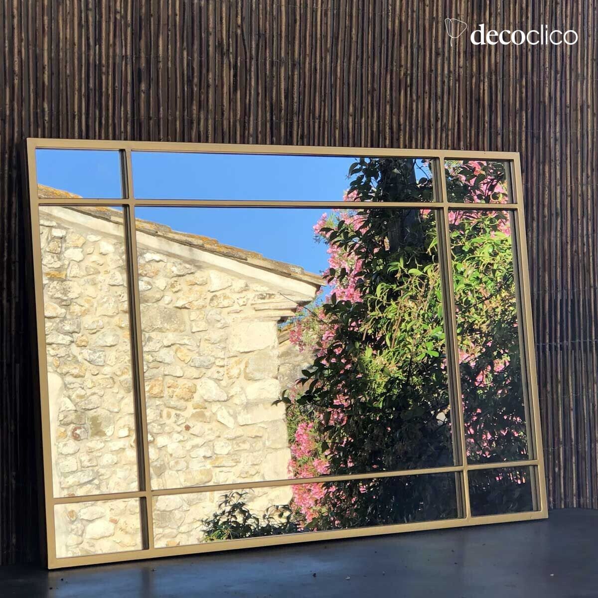 Specchio Art Déco in metallo dorato 97 x 67 cm  Wallis