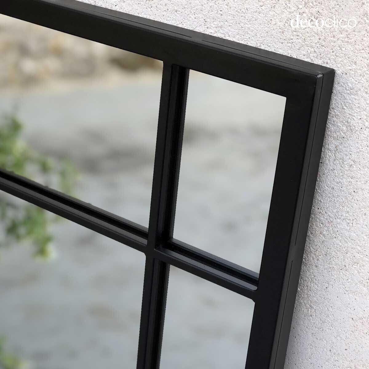 Specchio Art Déco in metallo nero 97 x 67 cm  Wallis