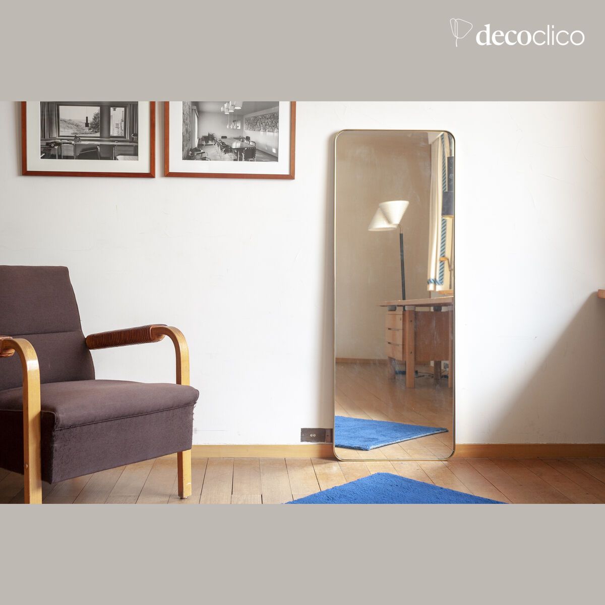 Specchio con cornice dorata Ascain