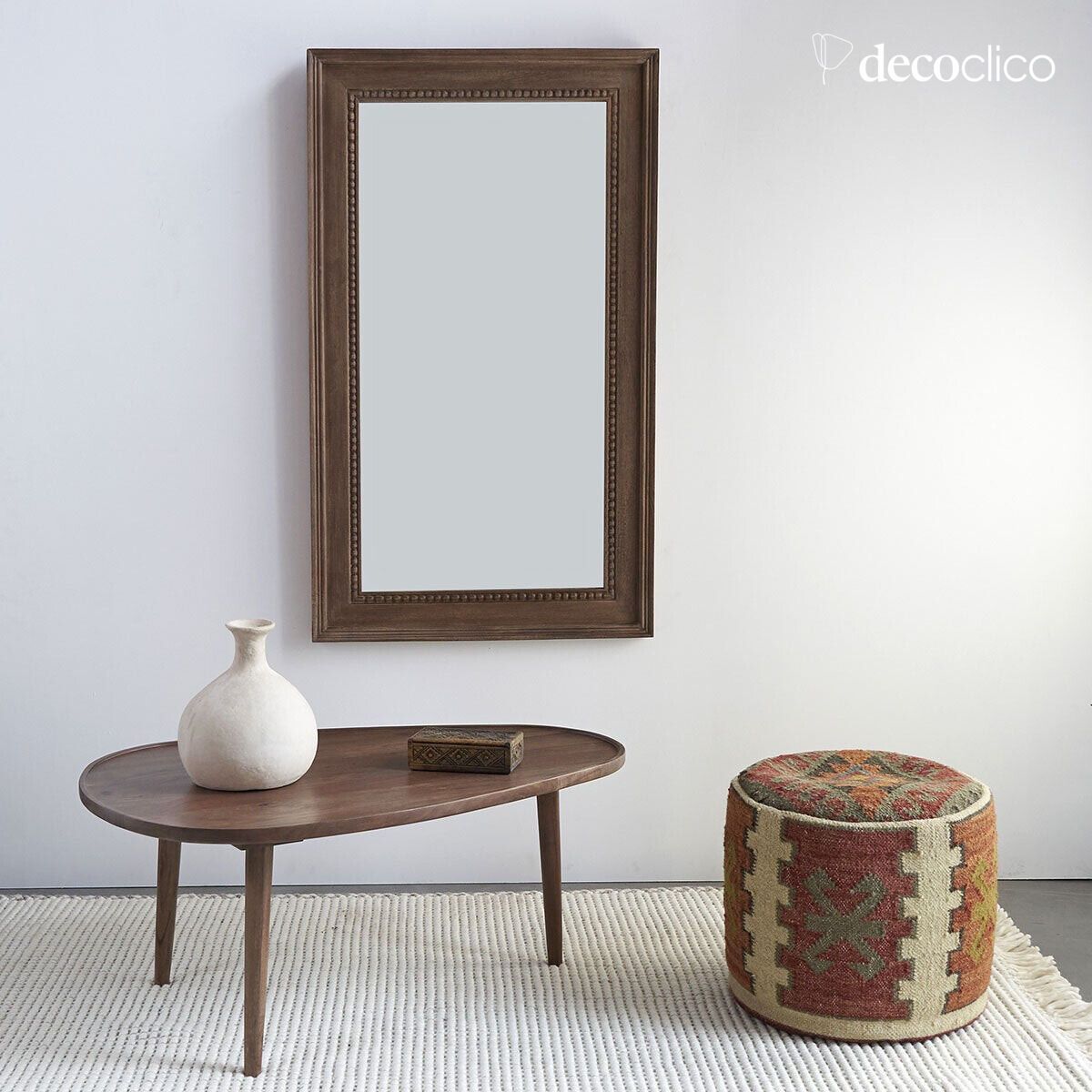 Specchio con cornice in legno di mango vintage 70 x 120 cm