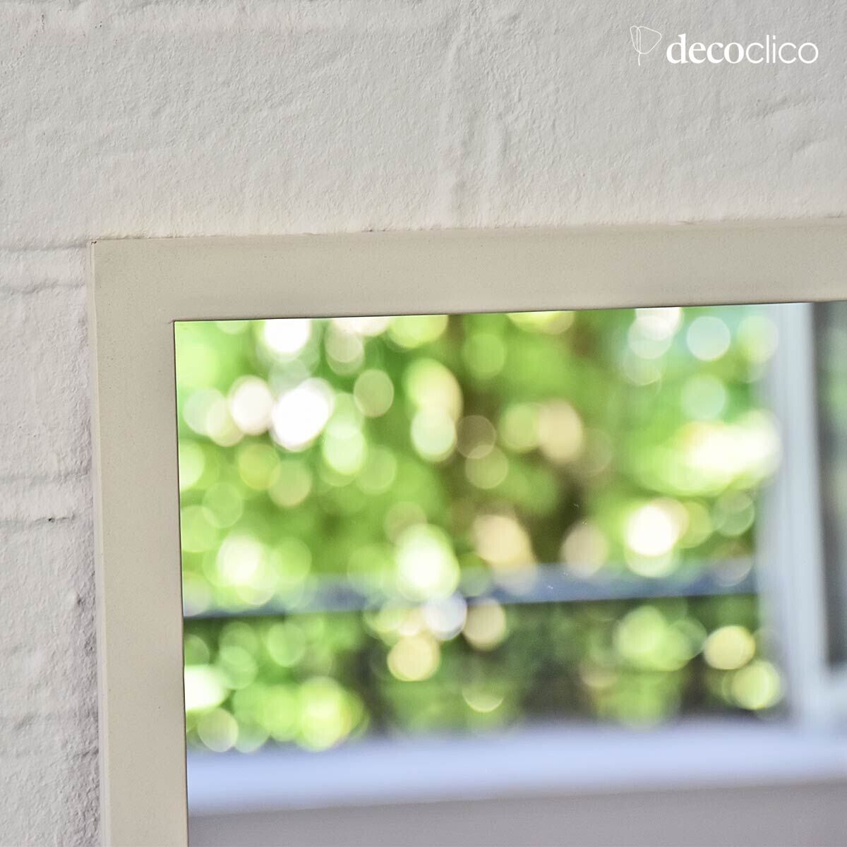 Specchio con vetro rettangolare da officina in metallo bianco 140 x 75 cm  Barney