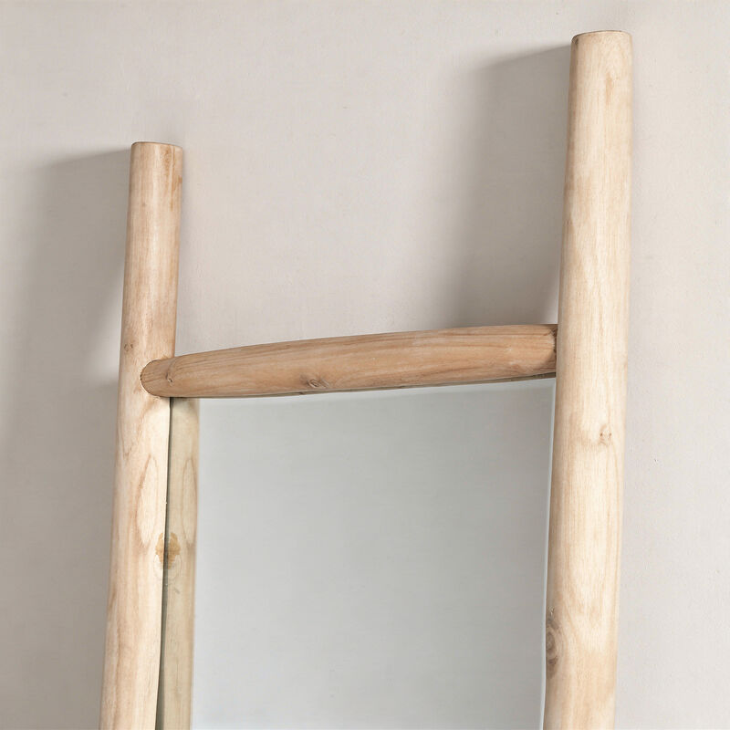 Specchio da appoggio a figura intera in legno di teak Pepper