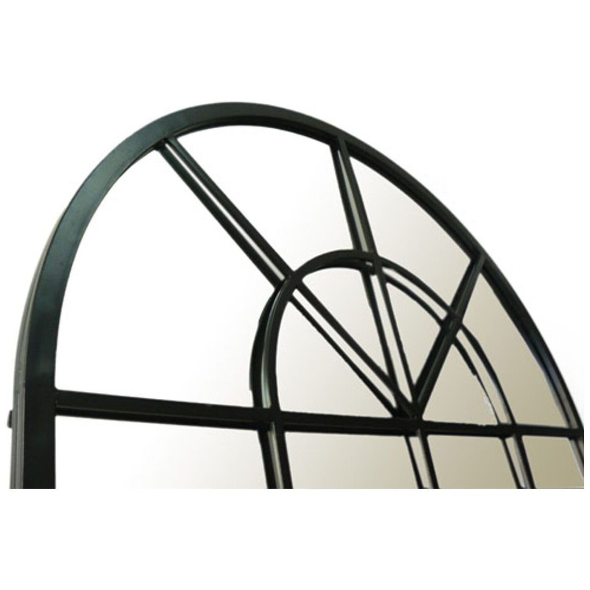 Specchio da officina XL in metallo nero a forma di arco 92 x 135 cm Bricklane