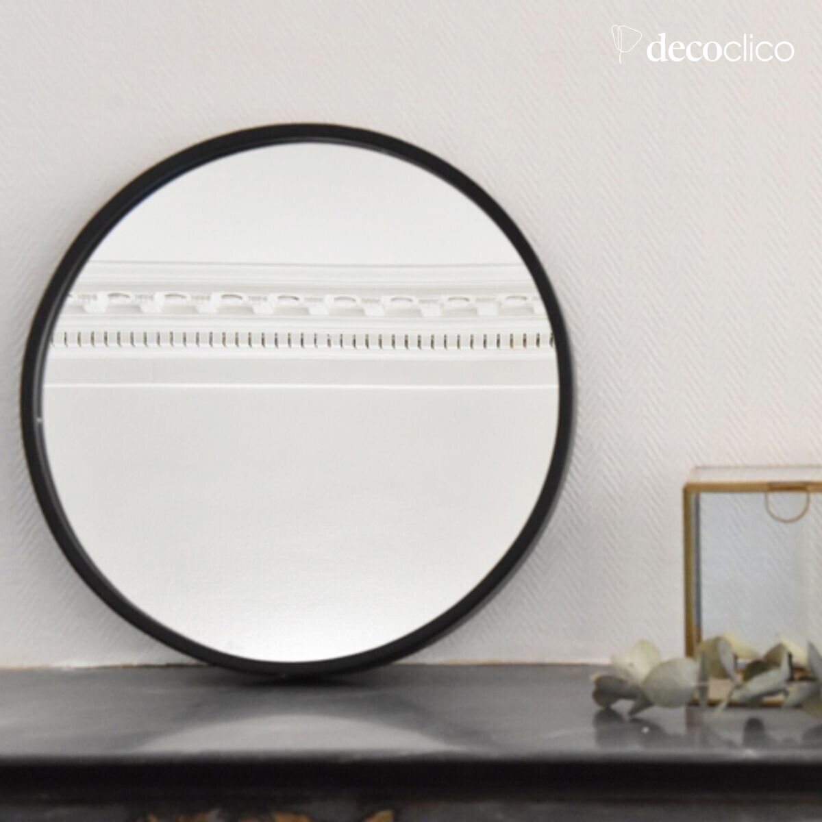 Specchio rotondo in metallo nero 40 cm  Soho