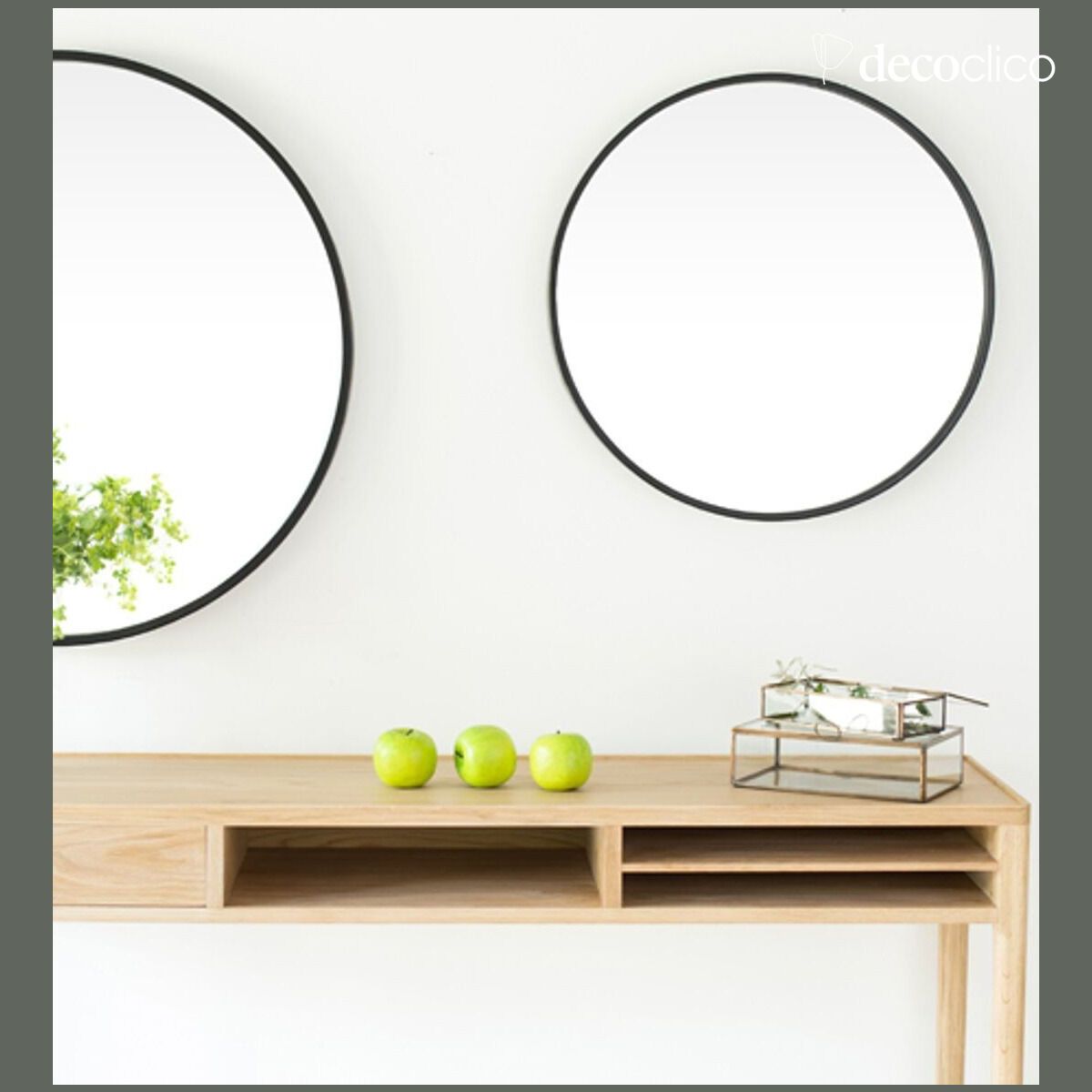 Specchio rotondo in metallo nero 60 cm  Soho