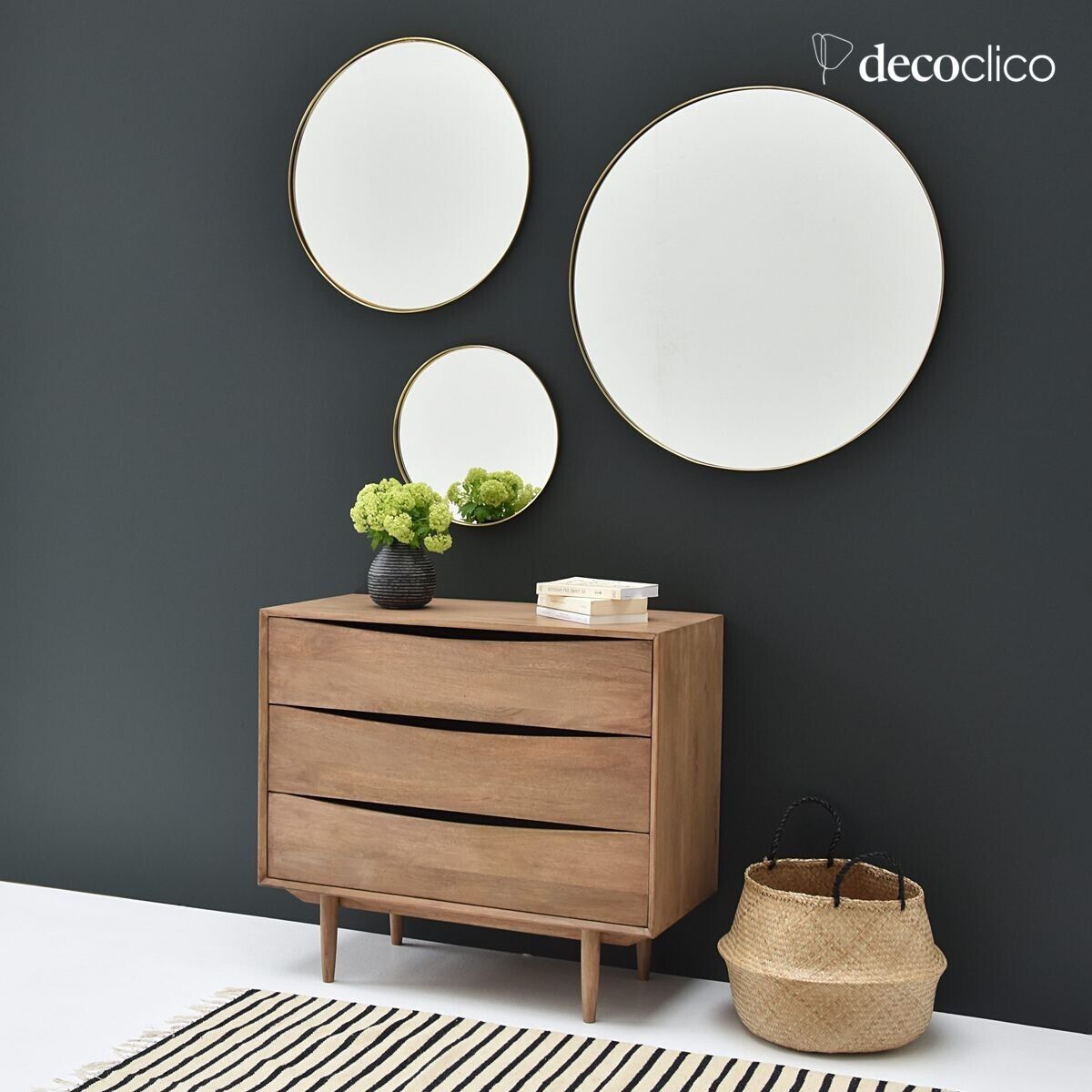 Specchio rotondo in ottone 60 cm  Murat