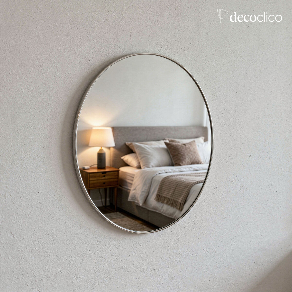 Specchio rotondo in ottone argentato 100 cm  Murat