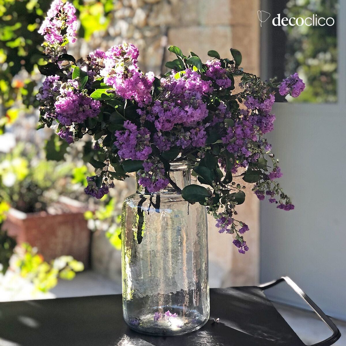 Speckled glass vase 17 x 32 cm