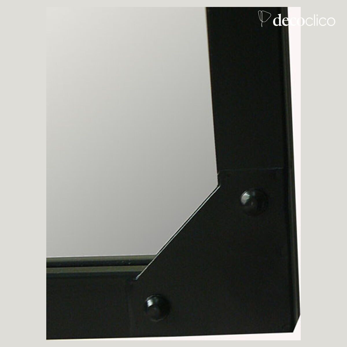 Spiegel Psyche rechteckig aus Metall schwarz 46 x 165 cm  Bricklane