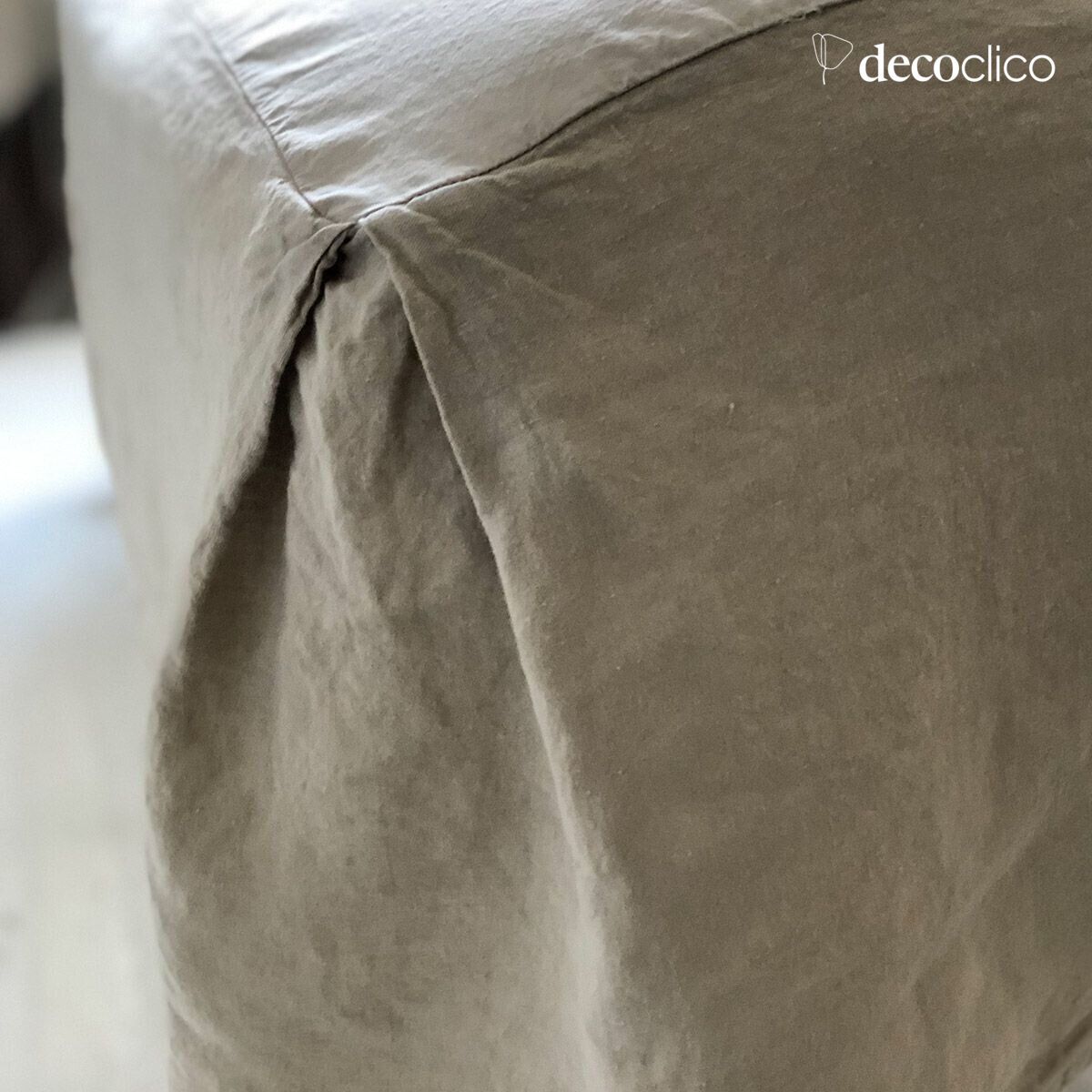 Sprei in sandwashed linnen met perkal bovenzijde - 140x200 Oslo Passage Vernet