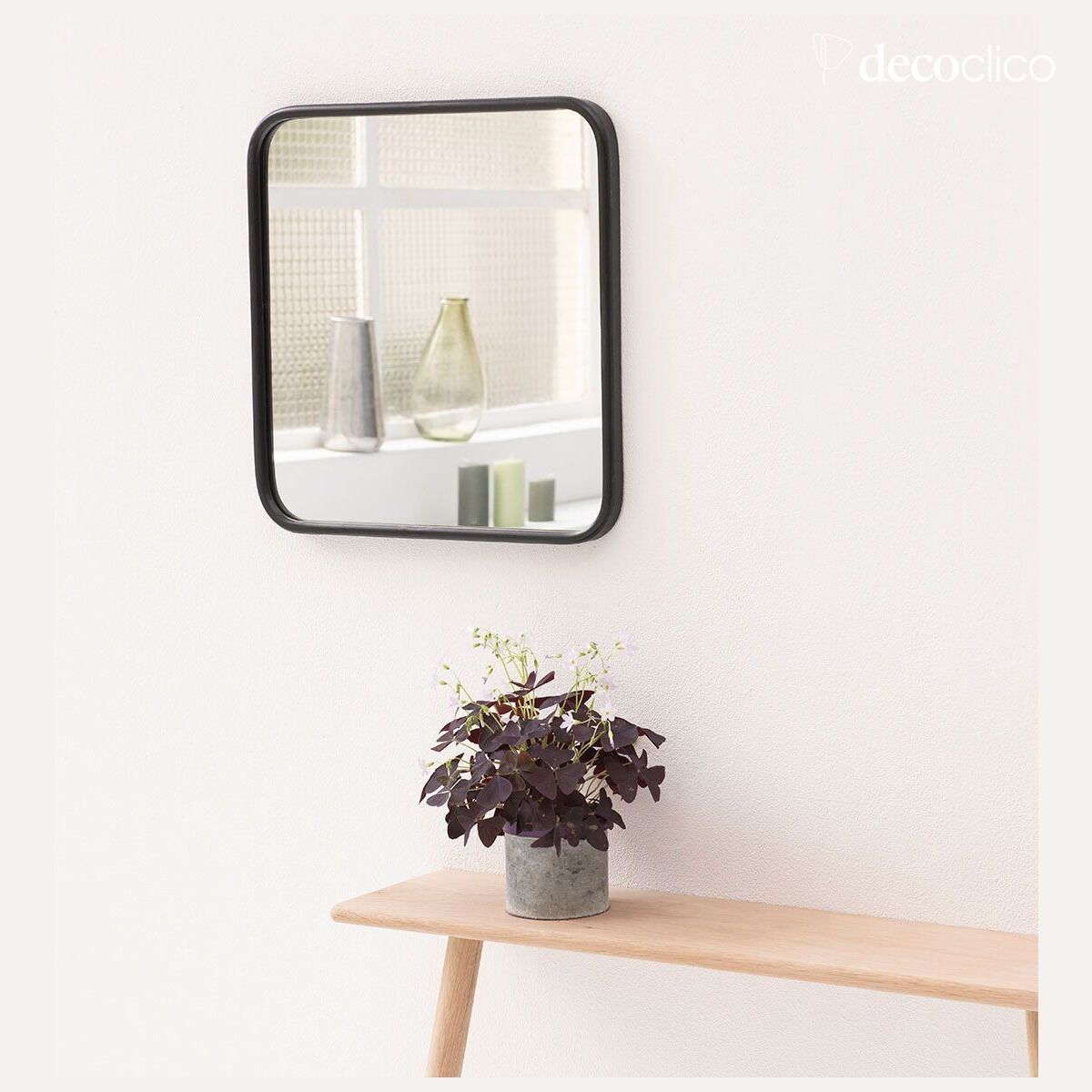 Square black metal mirror 45 x 45 cm Uptown