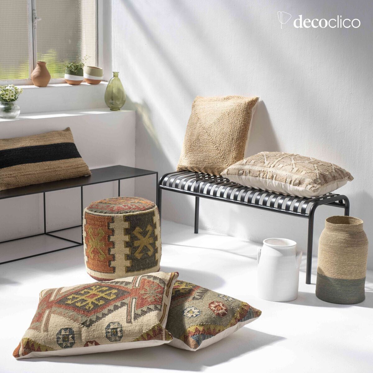 Square cushion in seagrass 60 x 60 cm