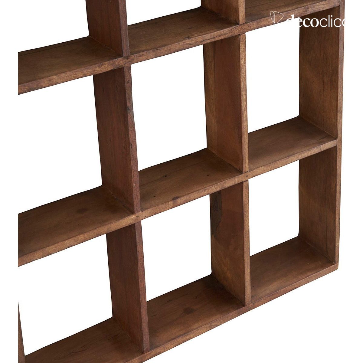 Square multi-case shelf made from recycled wood Pamir
