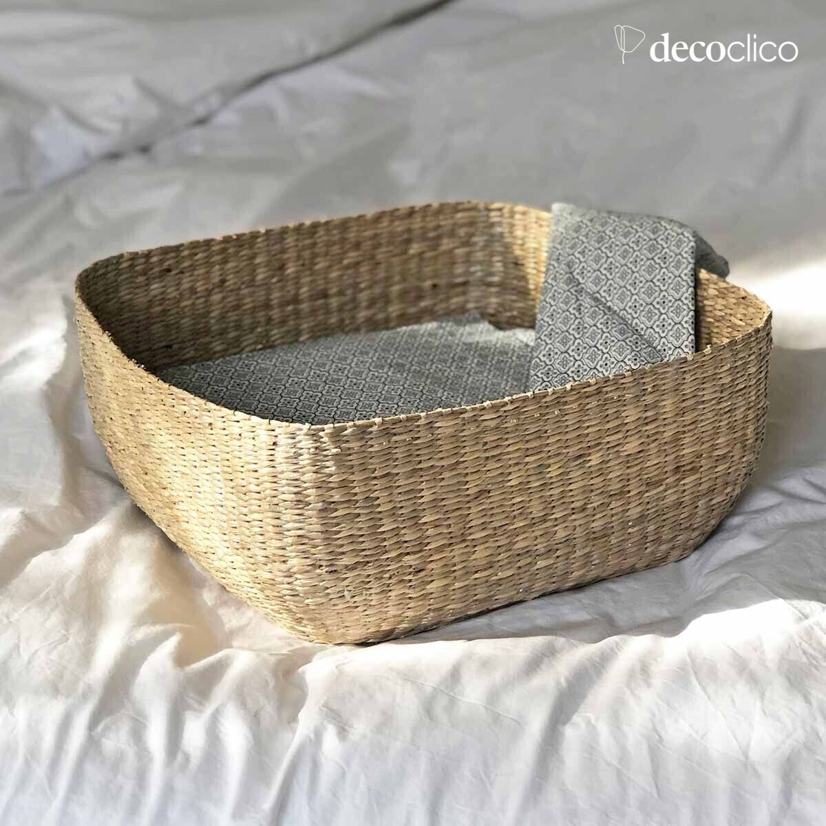 Square seagrass basket, height 16 cm Casatera