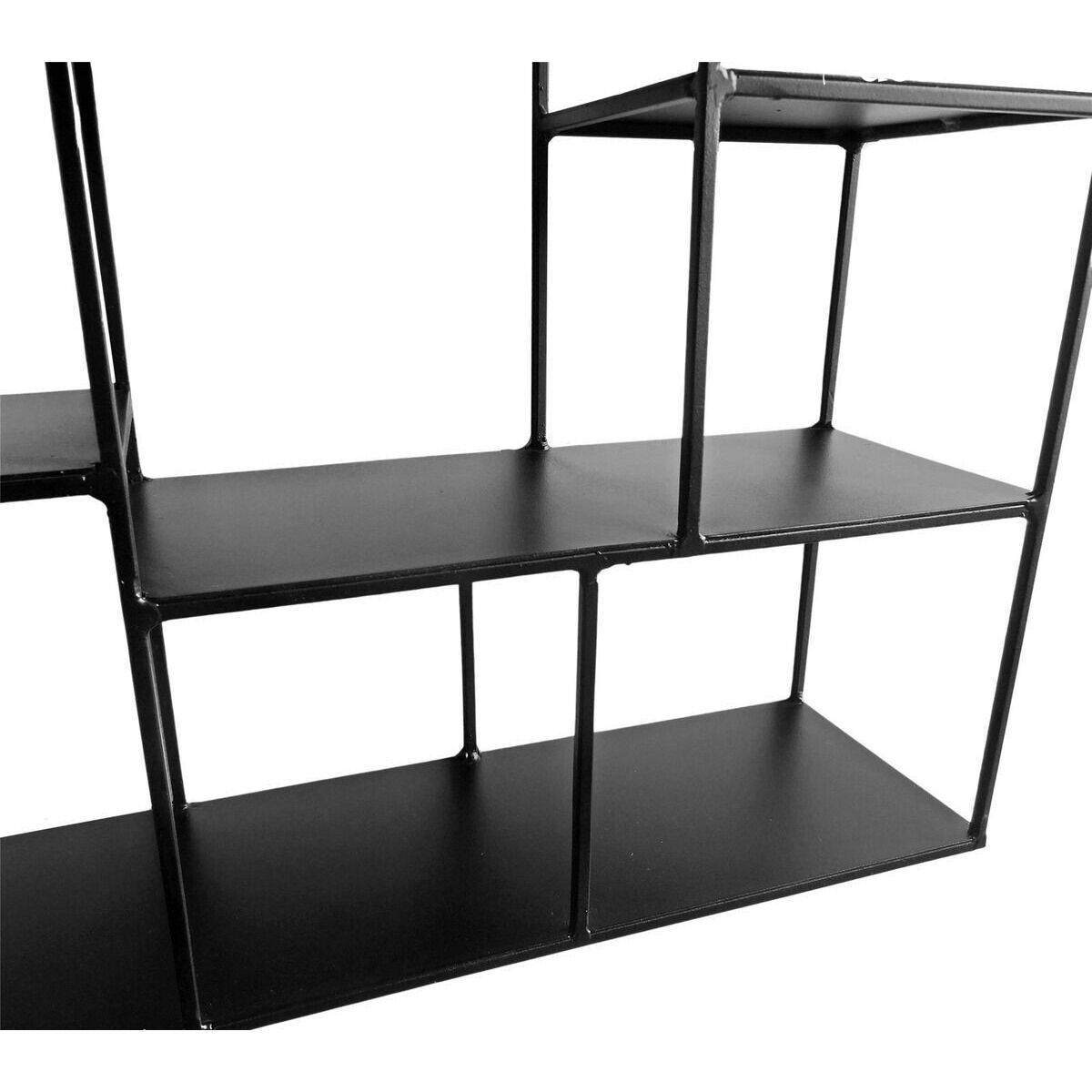 Square wall shelf in matt black wire-look metal Uptown