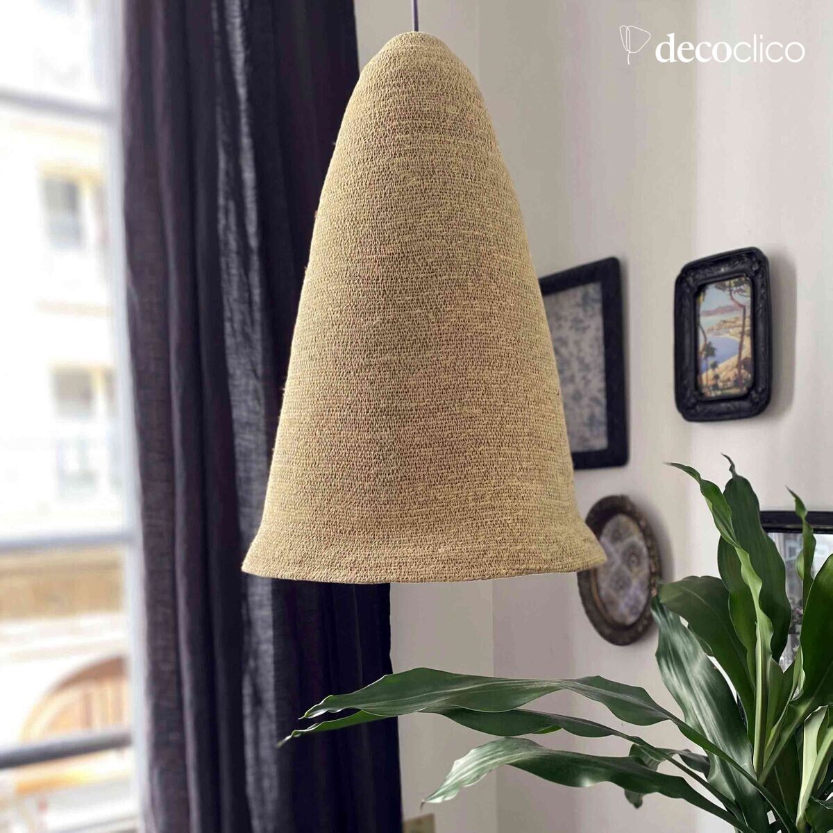 Suspension bell in natural sea rush (non-electric) Bayadère