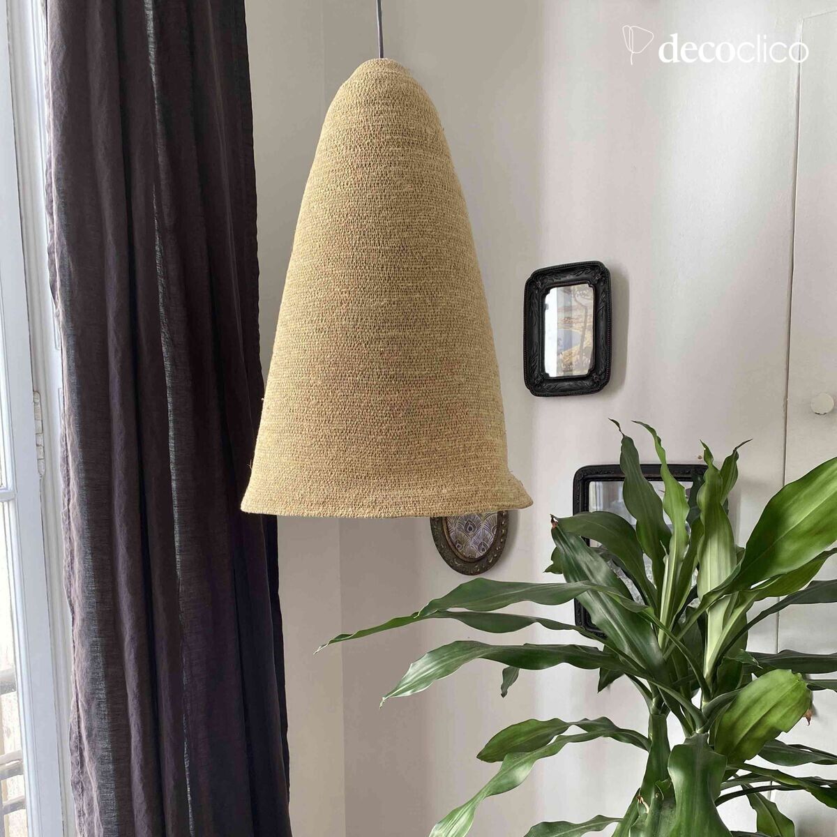 Suspension bell in natural sea rush (non-electric) Bayadère