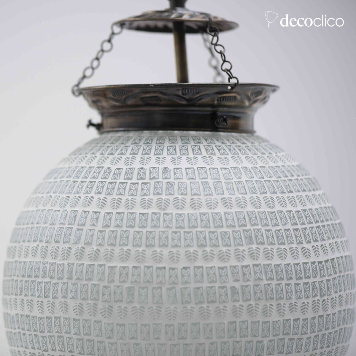 Suspension boule en mosaïque de verre - blanc Bangalore