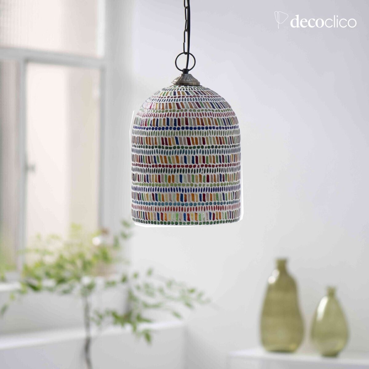 Suspension cloche en mosaïque de verre - multicolore Bangalore