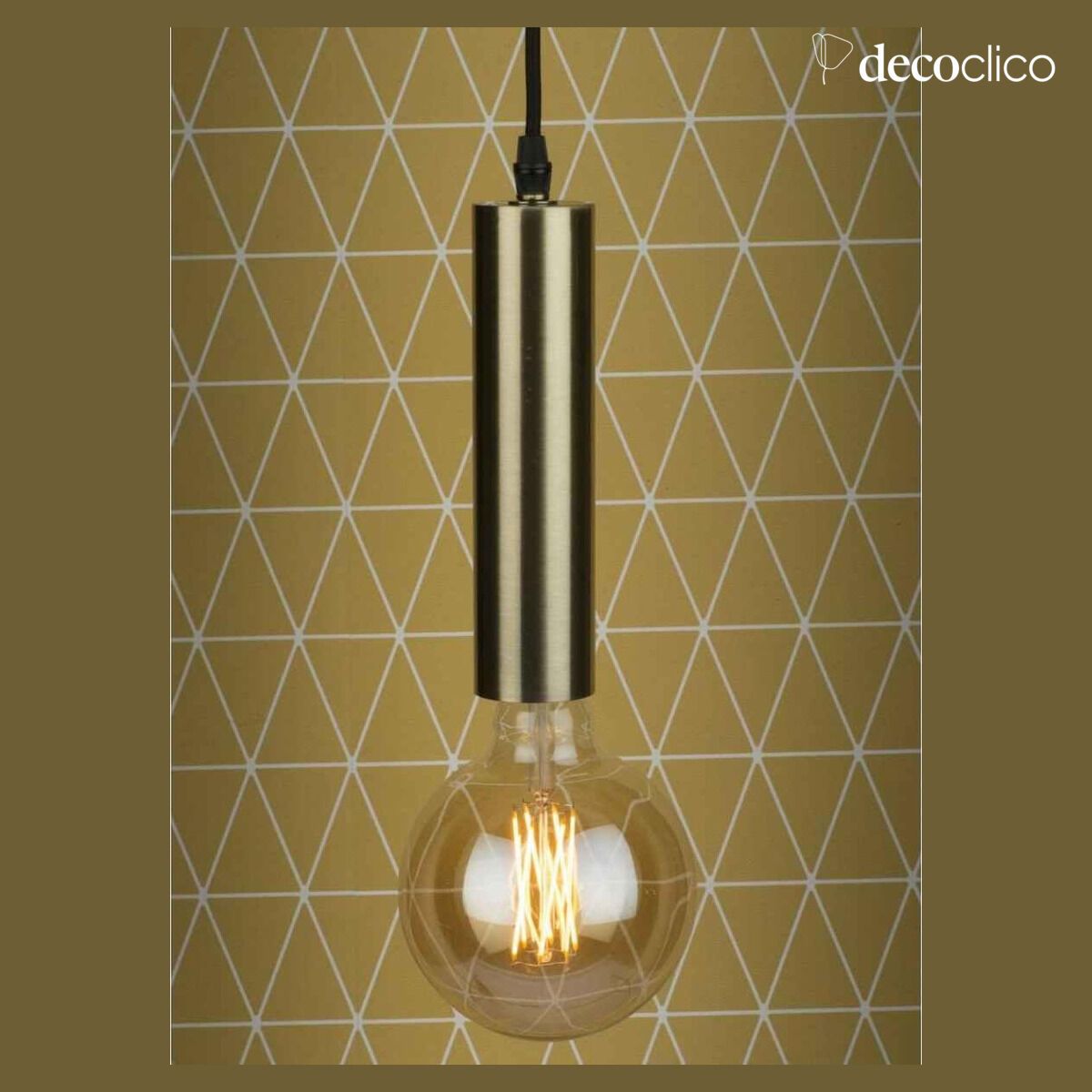 Suspension socket in gold-plated brushed steel Cannes