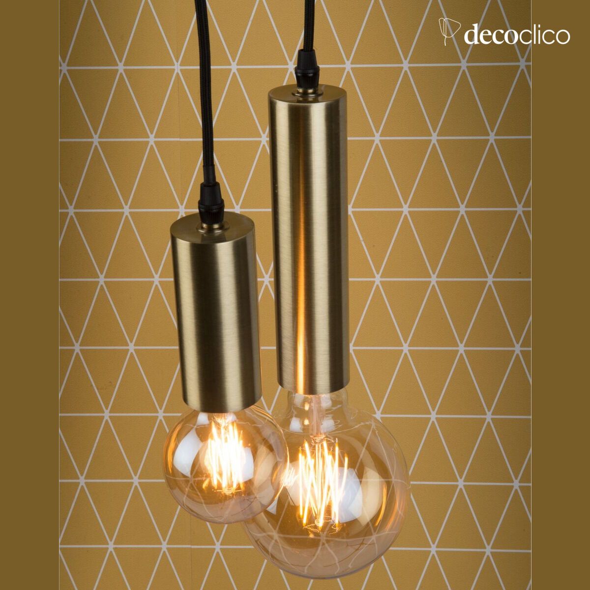 Suspension socket in gold-plated brushed steel Cannes