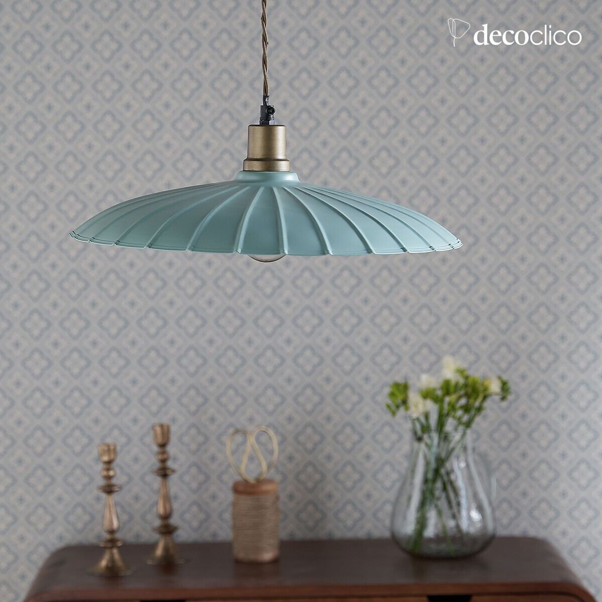 Suspension vintage en métal ton vert Odette