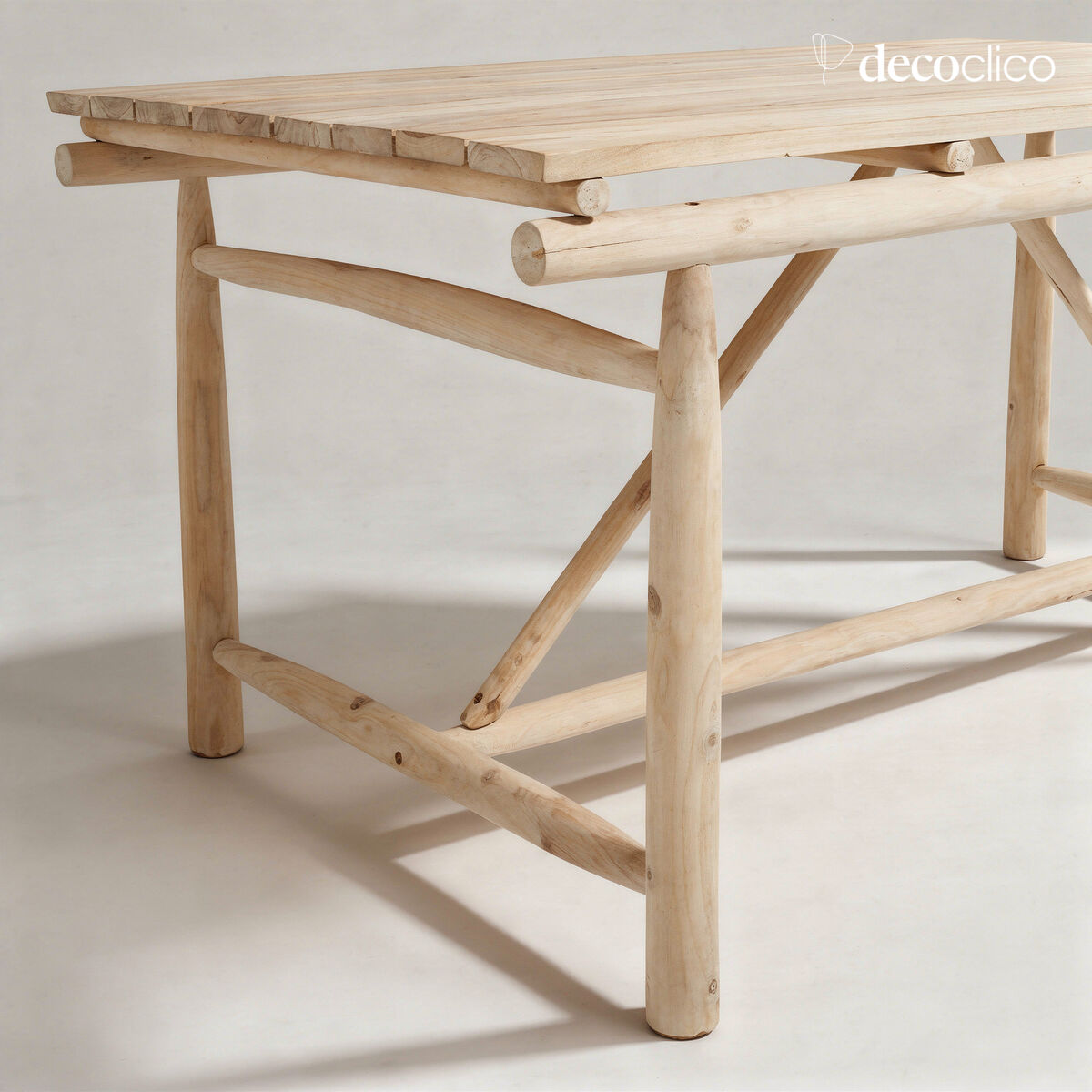 Table à manger rectangulaire en bois de teck Pepper