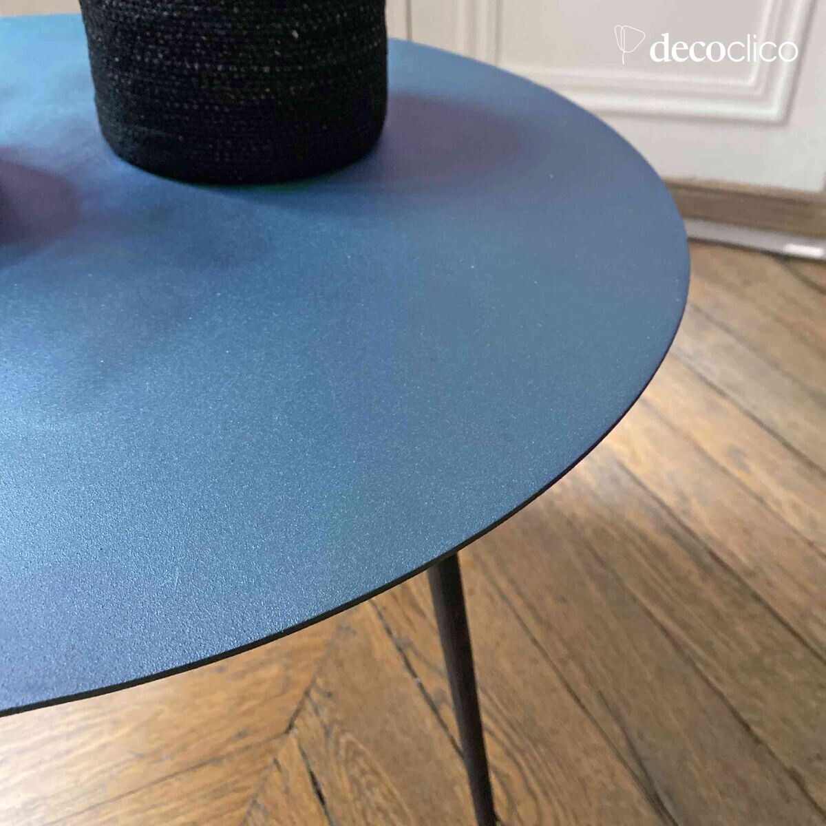 Table basse guéridon D 55 cm en métal encre Tosca