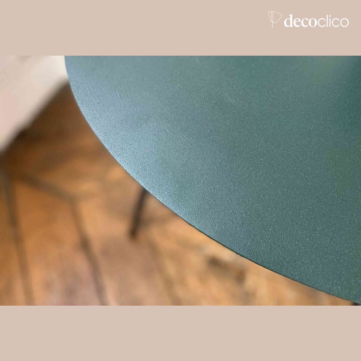 Table basse guéridon D 55 cm en métal vert forêt Tosca