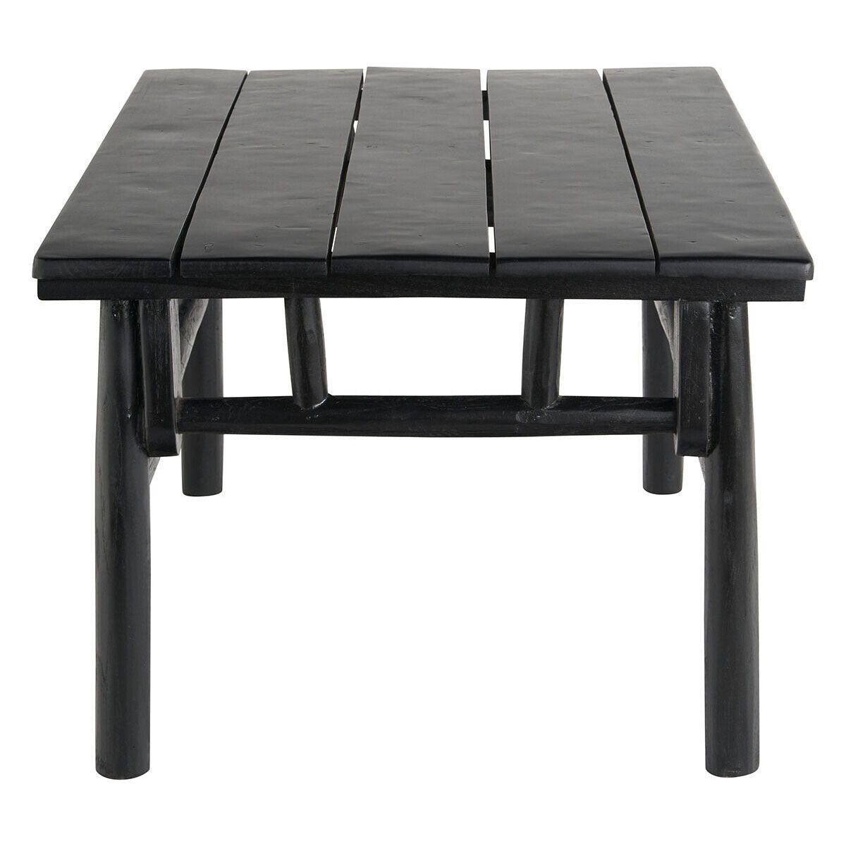 Table basse rectangulaire en bois de teck teinté noir mat Pepper