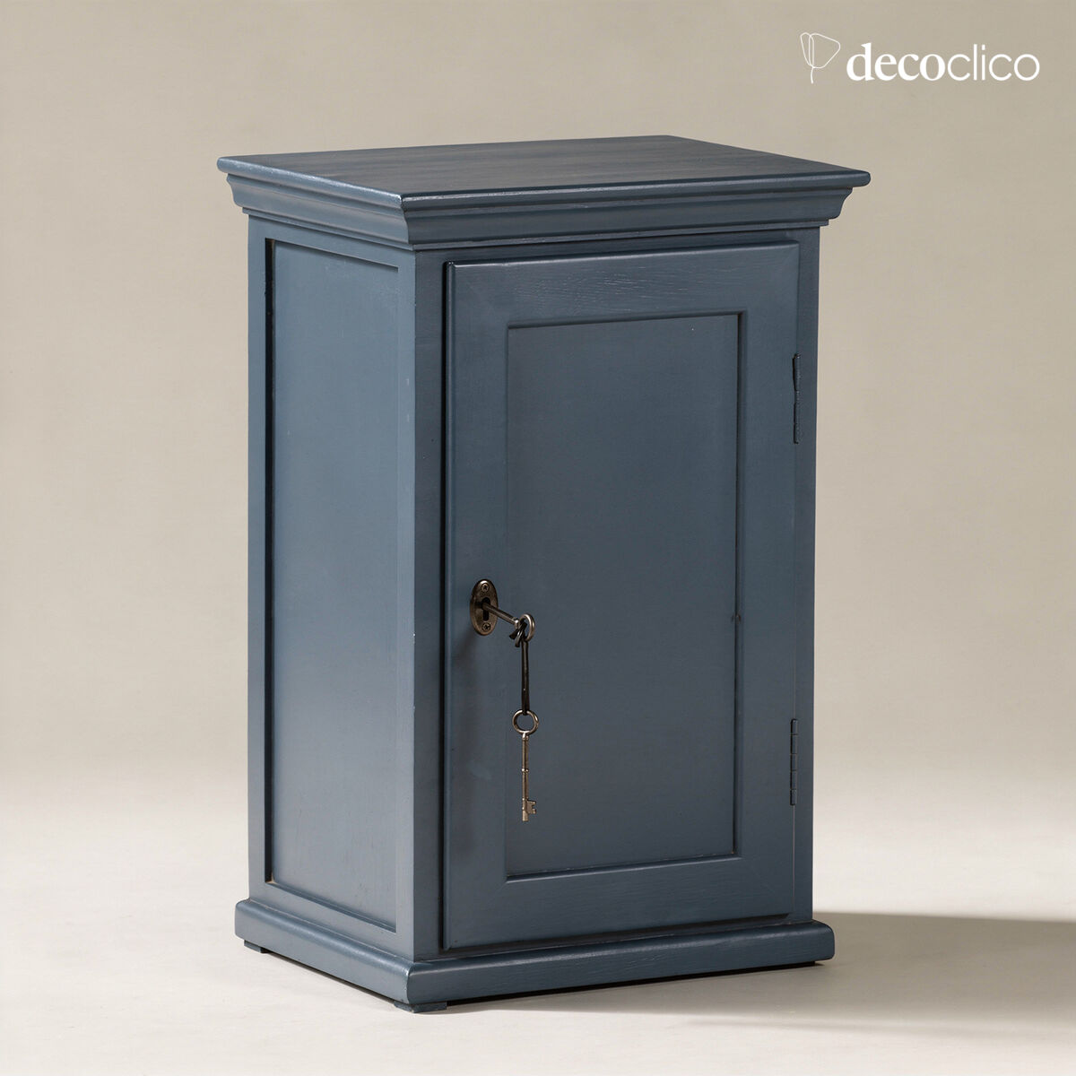 Table de chevet parisienne 1 porte en pin maritime bleu Léandre
