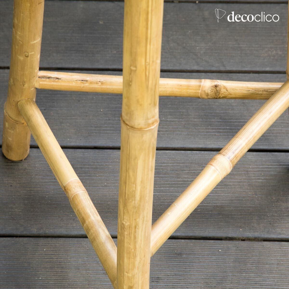Tabouret de bar trepied en bambou naturel Taman