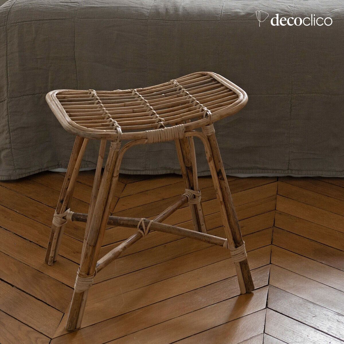 Tabouret en rotin naturel Moka