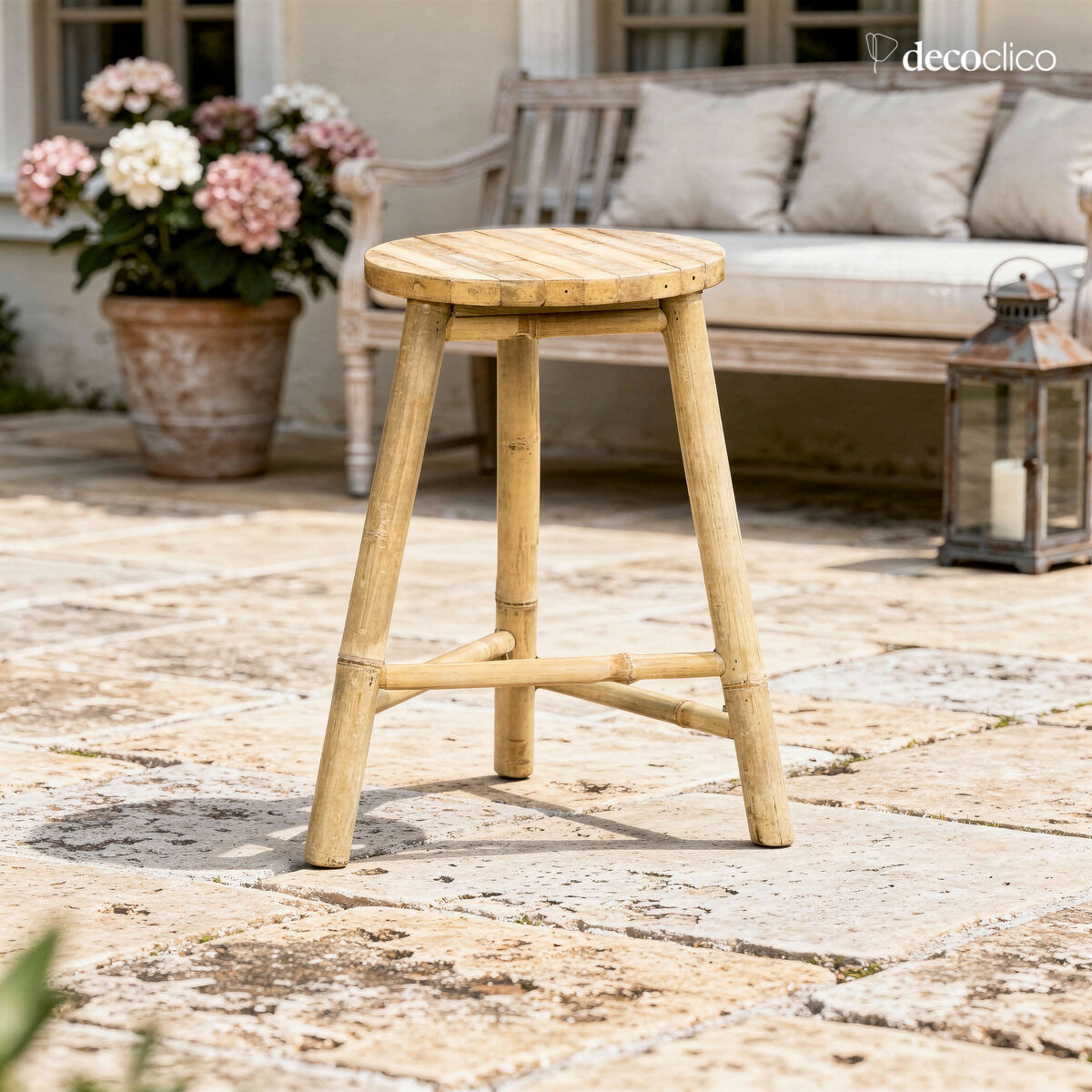 Tabouret trepied en bambou naturel Taman