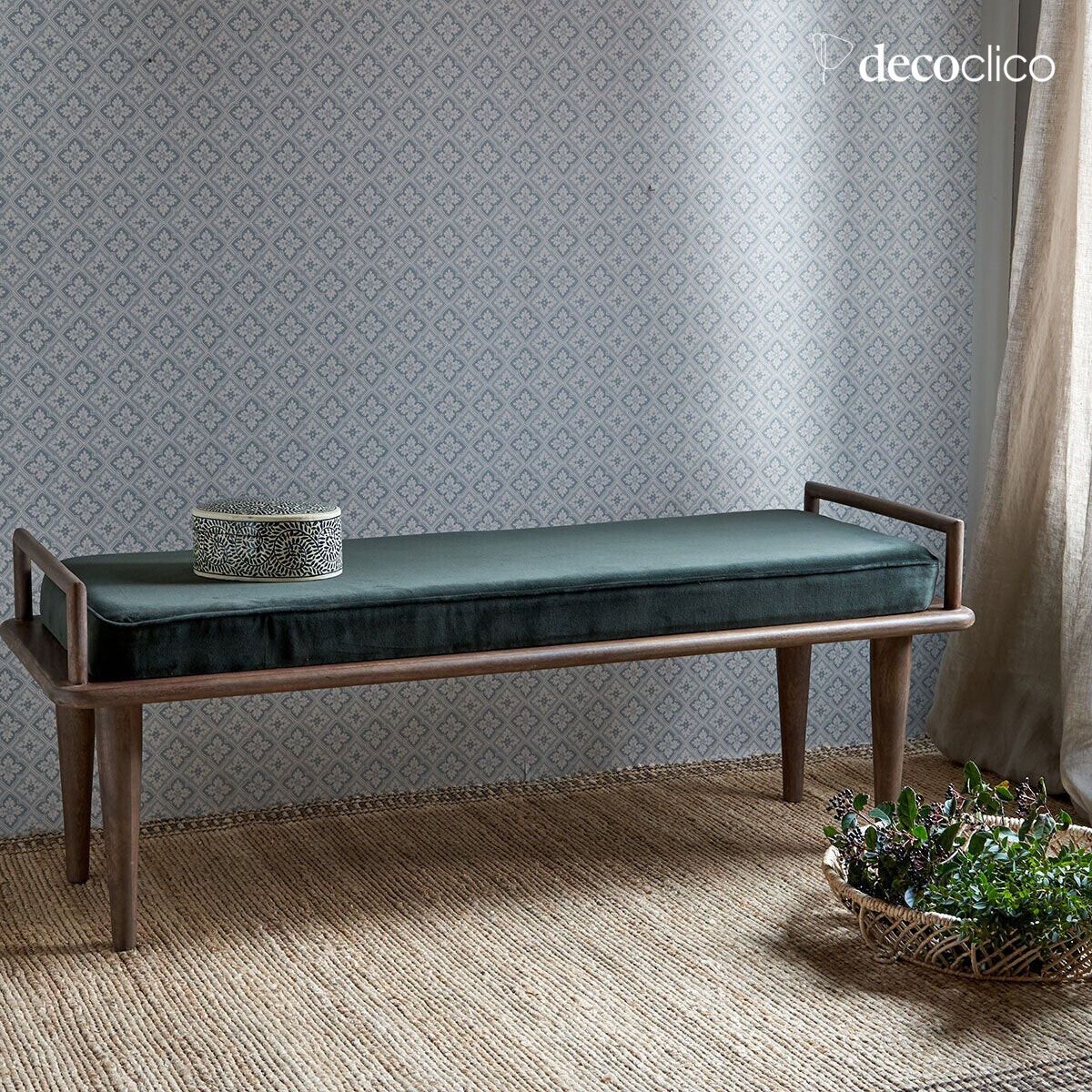 Tapis rectangulaire en jute naturel et coton brun tissé main 140 x 200 cm Bergen