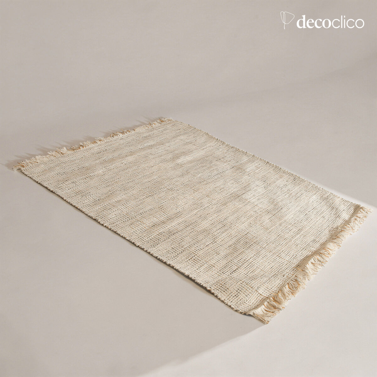 Tapis rectangulaire en jute naturel et laine tissé main 160 x 230 cm Elise