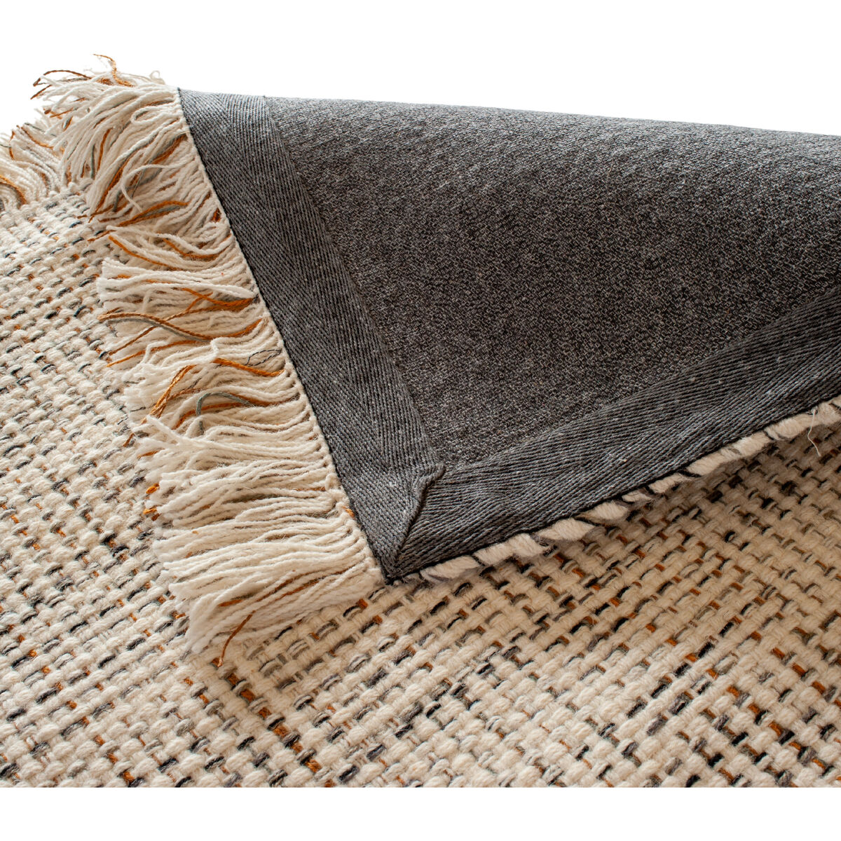 Tapis rectangulaire en jute naturel et laine tissé main 160 x 230 cm Elise