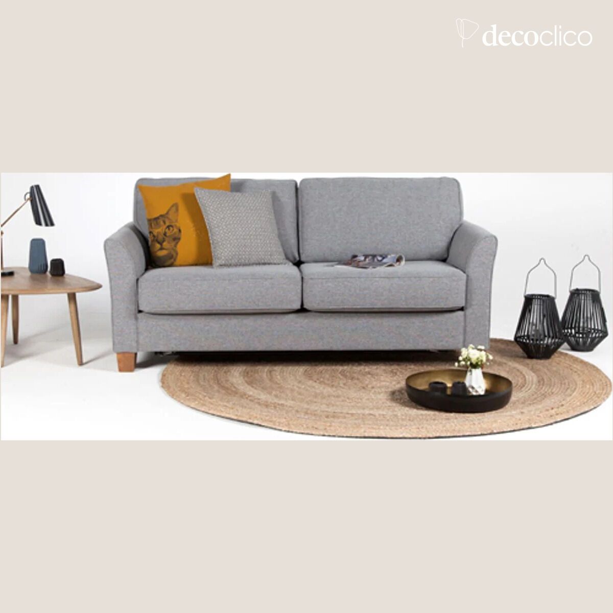 Tapis rond en jute naturel tissé main 200 cm  Moka