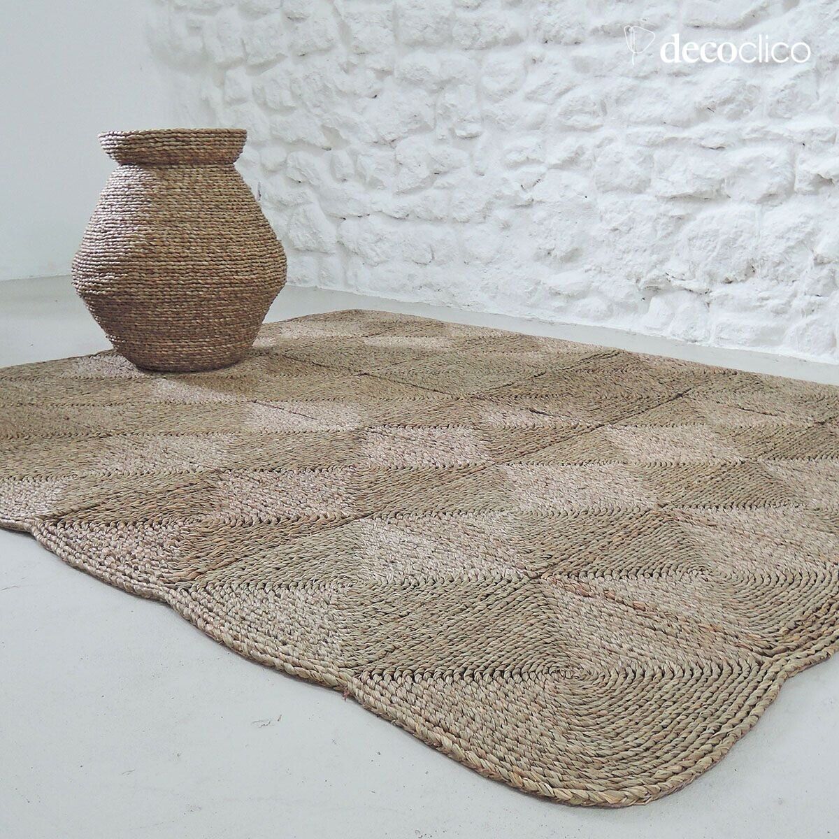 Tappeto rettangolare in fibre naturali di mendong 150 x 180 cm  Sumba
