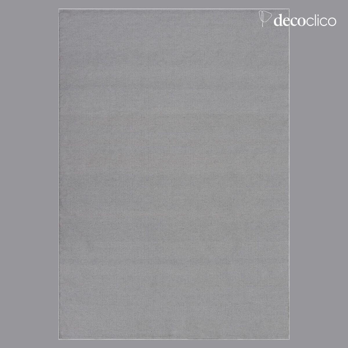 Tappeto rettangolare in fibre riciclate tessuto a mano grigio perla indoor outdoor 140