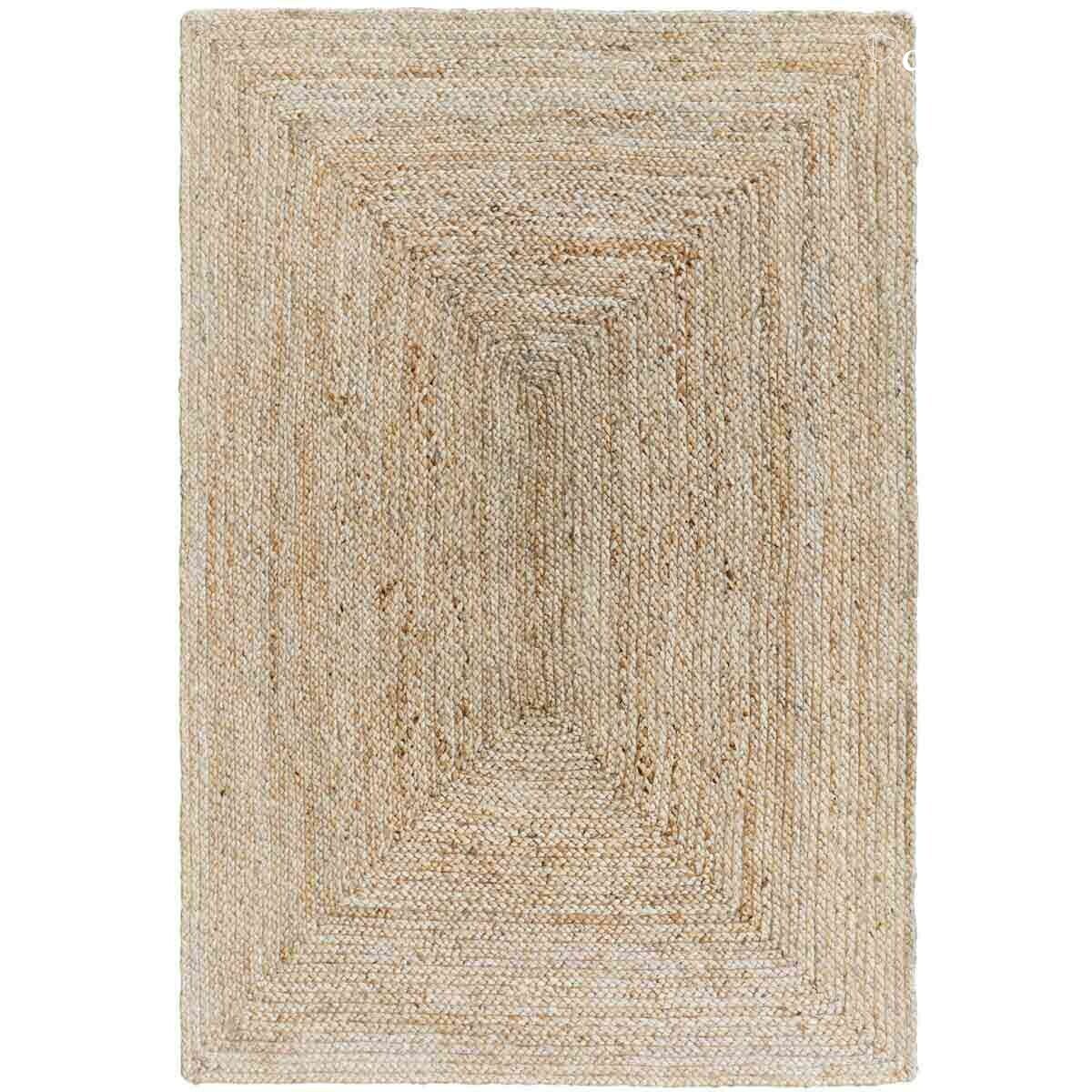 Tappeto rettangolare in iuta naturale intrecciata a mano 140 x 200 cm  Moka