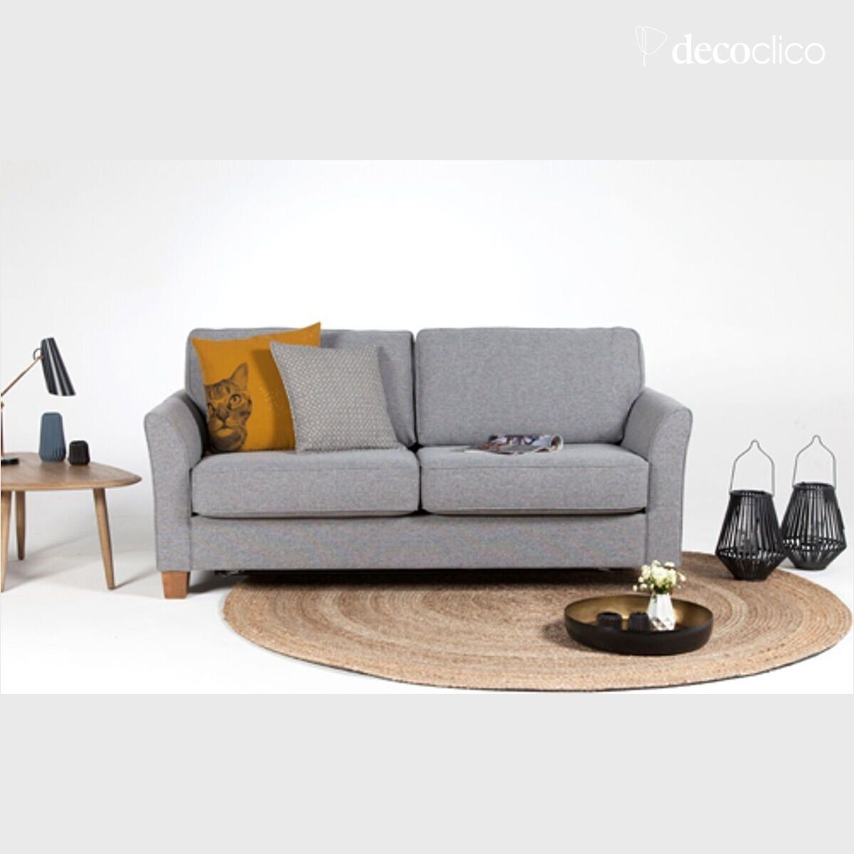 Tappeto rotondo in iuta naturale intrecciata a mano 120 cm  Moka